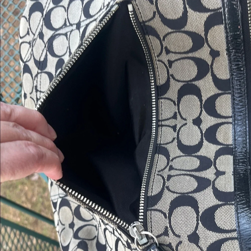 Coach Signature Monogram Shoulder Bag in Black & White Y2K
